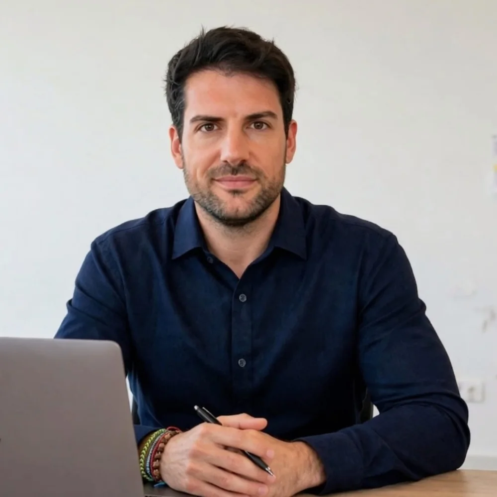 Juan Luis Pascual en su mesa de trabajo